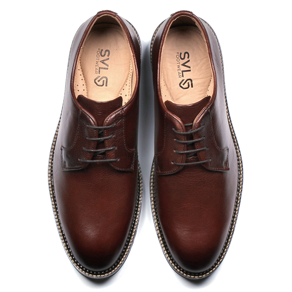 D6616 - V-Tip Split Toe Blucher in Color 8 Shell Cordovan
